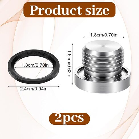 2 Pcs M18 x 1.5 Thread Sensor Plug, Sensor Plug with Inner Hex Head, 304 Stainless Steel Allen Key Slotted Plugs with O-Rings, for Car Motorbike and Other Transportation in Saudi Arabia