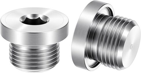 2 Pcs M18 x 1.5 Thread Sensor Plug, Sensor Plug with Inner Hex Head, 304 Stainless Steel Allen Key Slotted Plugs with O-Rings, for Car Motorbike and Other Transportation in Saudi Arabia