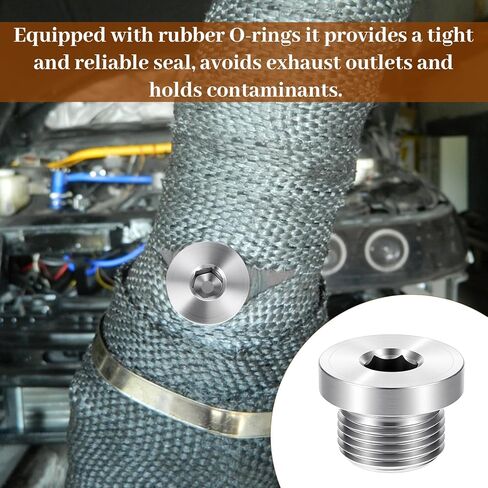 2 Pcs M18 x 1.5 Thread Sensor Plug, Sensor Plug with Inner Hex Head, 304 Stainless Steel Allen Key Slotted Plugs with O-Rings, for Car Motorbike and Other Transportation in Saudi Arabia