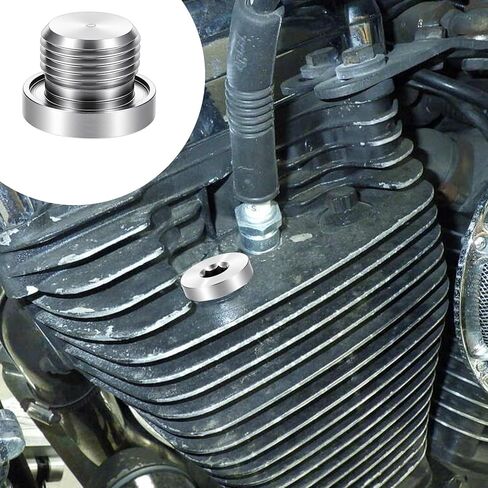 2 Pcs M18 x 1.5 Thread Sensor Plug, Sensor Plug with Inner Hex Head, 304 Stainless Steel Allen Key Slotted Plugs with O-Rings, for Car Motorbike and Other Transportation in Saudi Arabia