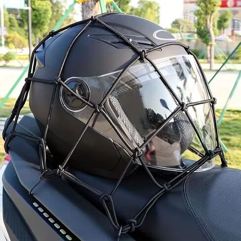 Motorcycle Cargo Net Elastic Helmet Net 30 * 30cm Adjustable Storage for Bikes Scooters in Saudi Arabia
