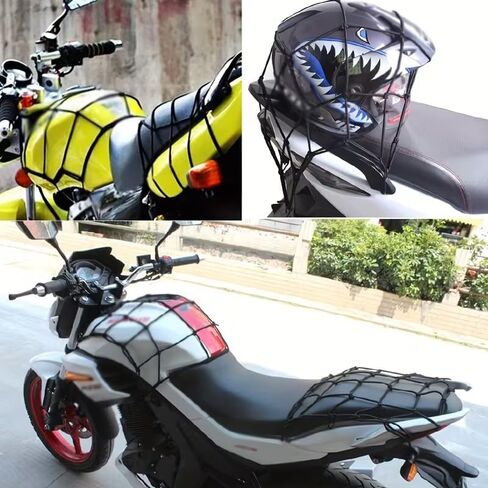 Motorcycle Cargo Net Elastic Helmet Net 30 * 30cm Adjustable Storage for Bikes Scooters in Saudi Arabia