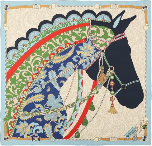 Kate Spade Women's Lunar New Year Horse Silk Square Scarf, Stylish Lightweight Accessory in Saudi Arabia