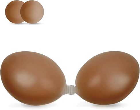 حمالة صدر لاصقة من Candyfuse بدون حمالات لاصقة غير مرئية حمالة صدر من السيليكون لفستان بدون ظهر للنساء مع أغطية للحلمات قهوة in Kuwait