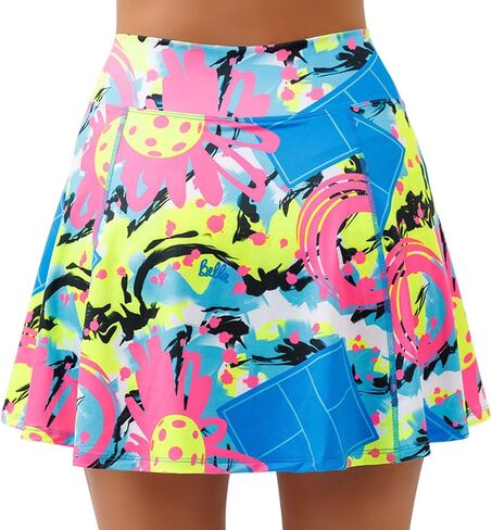 Pickleball Bella Women’s A-Line Pickleball Skort – Lightweight Athletic Skirt with Built-in Shorts & Pockets, Open Play in Saudi Arabia