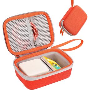 Travel Case Compatible with Yoto Mini, Protective Hard Case Carrier Compatible with Mini Player, Kids Audio Card Portfolio Case Designed to Children’s Speaker Plays Audiobook Cards (Gray with strap)