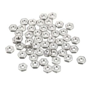 uxcell Hex Nuts, 6#-32 Fine Thread Hexagon Nut, Stainless Steel 304, Pack of 50