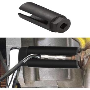 Car Oxygen Sensor Socket with Side Wire Cutout, 3/8 Inch Drive ×7/8 Inch (22mm) with 3/4" Opening, Oxygen Sensor Offset Removal, Universal 6-Point O2 Installation Tool