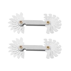 uxcell Screw Thread Pitch Cutting Gauge Tool Metric 60 Degree 0.5-7.0mm Stainless Steel 2pcs