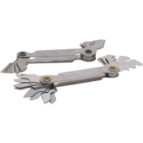 Utoolmart برغي الموضوع الملعب قطع قياس أداة متري 60 درجة 0.5-7.0 مللي متر 20 شفرات 55 درجة 4 إلى 48 20 شفرات الفولاذ المقاوم للصدأ 2 قطعة