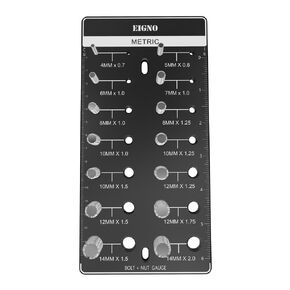 EIGNO Thread Gauge, 28 Metric and Standard Square Thread Gauge with Inch and Centimeter Ruler, Aluminum Plate and 304 Stainless Steel Material Easy to Hang and Carry (28 Thread Gauge Set Black)