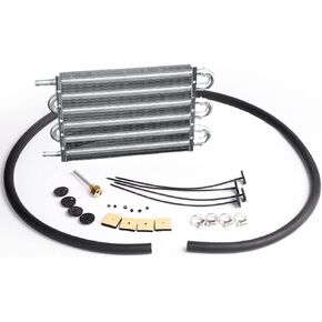 G-PLUS 6 Row AN6 Aluminum Engine Transmission Racing Oil Cooler with Mounting Kit Silver, Compatible with Universal Car Truck Trans Full