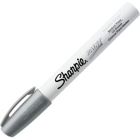 SHARPIE Oil-Based Paint Marker, Medium Point, Metallic Silver, 1 Count - Great for Rock Painting