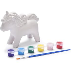 Neliblu Amazaque Paint Your Own Unicorn Kit - Pony Painting Kit Craft Set for Kids - Unicorn Painting Kit for Girls - Non-Toxic, Water-Based Paints Art DIY Set - Birthday, Party, School Craft