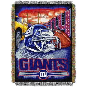 Northwest NFL New York Giants Unisex-Adult Woven Tapestry Throw Blanket, 48" x 60", Home Field Advantage