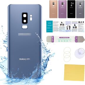 Compatible for Samsung Galaxy S9+ Back Cover Glass Case Replacement 6.2-Inches SM-G965 All Carriers with Installation Manual + Repair Tool Kit (Coral Blue)