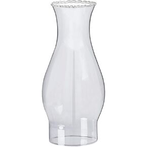 GXFCCYXT Oil Lamp Chimney 3 Inch Base by 8 1/2 Inch Height Kerosene Lamp Shade Tall Hurricane Lamp Glass Replacement Crimped Top Chimney for Oil and Kerosene Style Lamps