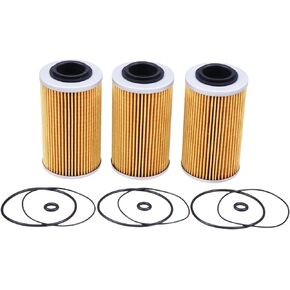 ZTUOAUMA 3X Oil Filters 420956741 420956740 with O-Ring Seals for Sea Doo GTI GTS SE GTR GTX SC RXP RXT RXPX RXTX Wake and All 4-Tec 130HP 185HP 215HP 255HP 260HP Motors Personal Watercraft Jet Boats