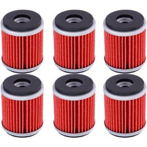 6-PACK Oil Filter Oil Filters Replacement Fit for Yamaha YZ250 XT250 YBR250 YFZ450 YFZ450R YFZ450W YFZ450X YFZ459R YZ250F YZ450F WR250F WR250R WR450F WR250X