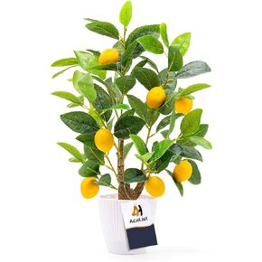AceList 18.1 Inch Eucalyptus Tree Artificial with White Pot, Fake Eucalyptus Fake Tree for Indoor Home Living Room Office Decoration, Fake Silver Dollar Leaves Artificial Tree Perfect Housewares Gift