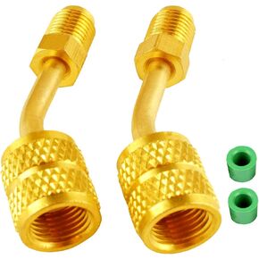 Wadoy R410a Adapter for Mini Split HVAC System 5/16" Female Quick Couplers x 1/4" Male Flare
