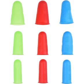 Protective Finger Caps/Silicone Finger Protectors - 9-Pack - Prevents Burnt Fingers while Crafting with Glue Gun, Hot Wax, Soldering Iron - Also Protects when Sewing, Arranging Roses, etc.
