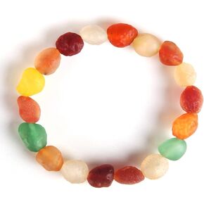Guptue Natural color agate necklace/colored agate beads/Colorful agate bracelet/Long Beaded Necklace Wrap Bracelet Handmade Jewelry for Women Men/Unpolished Baroque shape