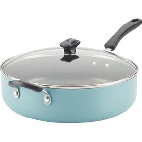 طباخ Farberware Cookstart DiamondMax غير لاصق مع غطاء ومقبض مساعد، آمن للاستخدام في غسالة الأطباق، 6 كوارت، أسود