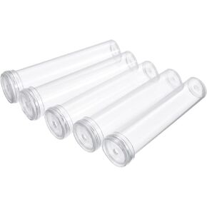 MECCANIXITY 25 Pcs Floral Water Tubes with Caps 2.8" Plastic Flower Vials for Fresh Plants, Flower Arrangements, Milkweed Cutting (Clear)