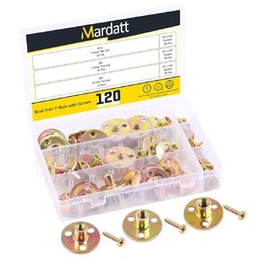 Mardatt 120 قطعة براد هول تي شيرت مع مسامير مجموعة متنوعة M6 M8 M10 الكربون الصلب T-المكسرات المطلية بالزنك قاعدة مستديرة مسمار لولبي في الأثاث