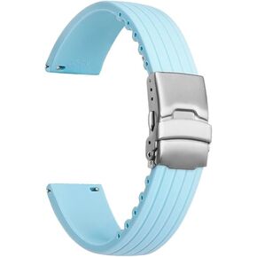 أحزمة ساعة من مطاط السيليكون للغواصين الرياضيين من Strapseeker - أحزمة ساعة سريعة التحرير - 20 مم، 22 مم - مشبك فراشة قابل للنشر - أحزمة ساعة بديلة للرجال والنساء in Kuwait