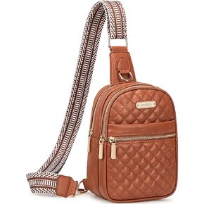 Weitars Small Sling Bag for Women Leather Crossbody Bags Fanny Packs for Women Belt Bag Fashion Waist Packs Chest Bag for Travel Sport (Beige)