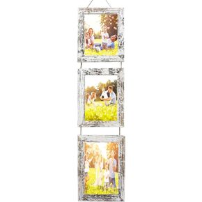 VMUZEDER 4x6 Wall Hanging Picture Frames Collage with 3 Opening White Frames