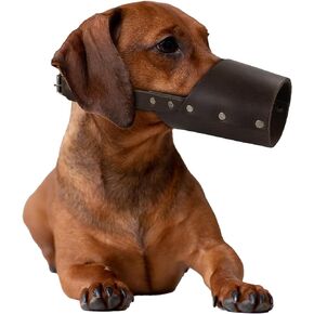 Hide & Drink, Leather Dog Muzzle Guard, Secure, Prevents Biting Chewing, Pitbull German Shephard & Any Breeds, Small Medium Large, Handmade (Small)