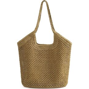 Large Straw Mesh Beach Bag The Tote Shoulder Bag for Women Beach Vacation Essentials Clutch Purses for Women