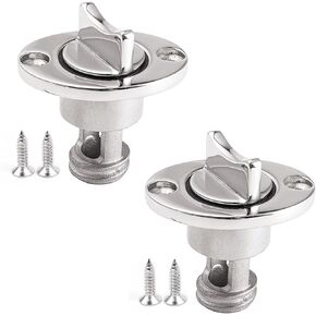 Marine Stainless Steel 316 Boat Oval Garboard Drain Plug Fits 1'' Hole Thread with Rubber Washer Gaskets and Screws