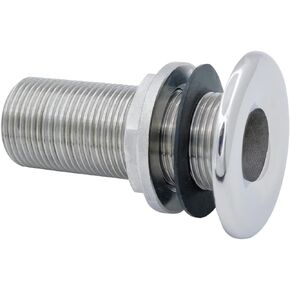 RANYUSS Stainless Steel 316 Durable Combo Stainless Steel Thru-Hull Fitting w/Nut with Custom Gasket Boat Plumbing Fittings for Boats, Yachts, Marine