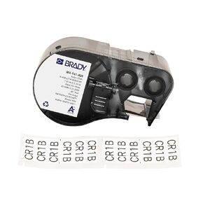 Brady Authentic (M4-141-499) Aggressive Adhesive Multi-Purpose Nylon Labels 2.25"H x 1"W Black on White, 90 Labels. for use with The BMP41, BMP51, and M511 Label Printers