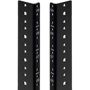 NavePoint 9U Vertical Rack Rail Pair DIY Kit with Hardware, Black