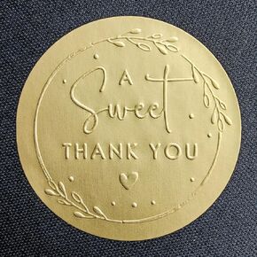 100 x Embossed Handmade With Love Sticker, Small Business Sticker, Handmade Business, Gold Foil Packaging Labels, Support Small Business, Gift Bags, Tags Labels Happy Mail Packaging