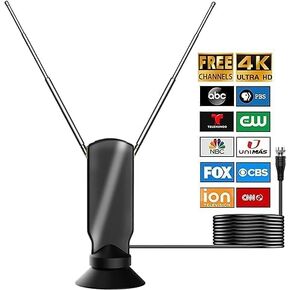 CXYHMG TV Antenna for Smart TV, 360° Reception Digital HD Antenna Without Cable Indoor Outdoor, Support 4K/8K/1080p for Free Local Channels, with Strong Suction Base. (Rabbit)