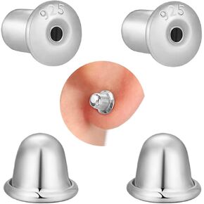 Safety Earring Backs for Studs, Silver Screw on Earring Backings Replacement - 2-Pairs, No Poke for Threaded Post 0.032" in Saudi Arabia
