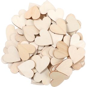 KALIONE 1.5inch Wood Heart Cutouts Small Unfinished Wood Heart Cutout Slices Heart-Shaped Wooden Craft DIY Craft Heart Sign Tag for Wedding Party Birthday Valentine's Day(100 Pcs), 572152_1_n9wnEf0Lm