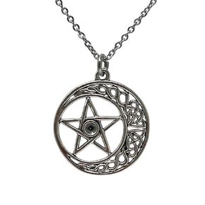 Celtic Protection Star Necklace Magic Healing Wicca Pagan Witch Amulet Pentagram Silver Pentacle Jewelry Charm for Women