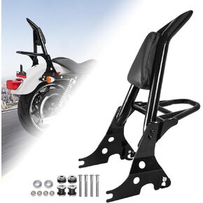 AUFER Motorcycle Detachable Rear Passenger Backrest Sissy bar With Luggage Rack And Rotary Docking Latches Clips Compatible With For 2004-2023 Sportster XL 883 1200