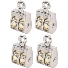4 Pcs Double Pulley Block, Dual Pulley Block 100KG 220LBS Bearing Zinc Alloy Crane Lifting Dual Pulley Roller