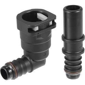 X AUTOHAUX 5/8 15.82mm SAE to 14mm 90 Degree Fuel Line Hose Quick Release Connector Disconnect Hose Nylon 2PCS