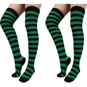 Viyorshop 2 أزواج جوارب عيد القديس باتريك مخططة جوارب عالية للركبة فوق جوارب الركبة جوارب طويلة للنساء والفتيات لصالح الحفلات in Kuwait