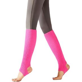 Guojanfon Fashion Yoga Socks for Women Girls Workout Socks Toeless Training Dance Leg Warmers (hole rose)