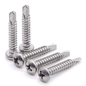 Glvaner #10 x 1-1/4" Stainless Steel 410 Pan Head Phillips Drive Self Tapping Screws 50 pcs Self Drilling Screws Sheet Metal Screw, 50 pcs